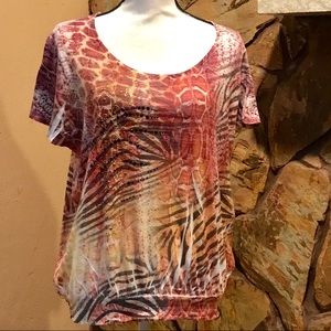 Animal print studded shirt